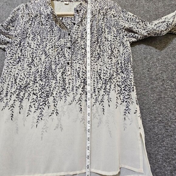 Coldwater Creek Boho Top Women Small Button Popover Blouse Semi Sheer‎ Light - Picture 9 of 16